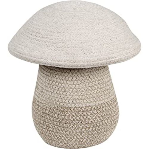 Lorena Canals Basket Baby Mushroom - Natural, Linen, Soil Brown - Baskets - Ø 7'' x 8" - 97% Cotton, 3% Other Fibres