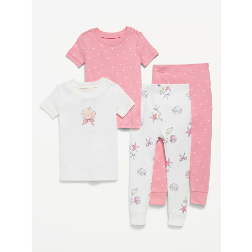 Printed Snug-Fit Pajama 4-Piece for Toddler & Baby