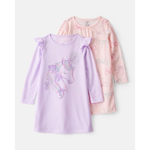Girls 2-Pack Unicorn Nightgowns - Pink/Purple | Carter's