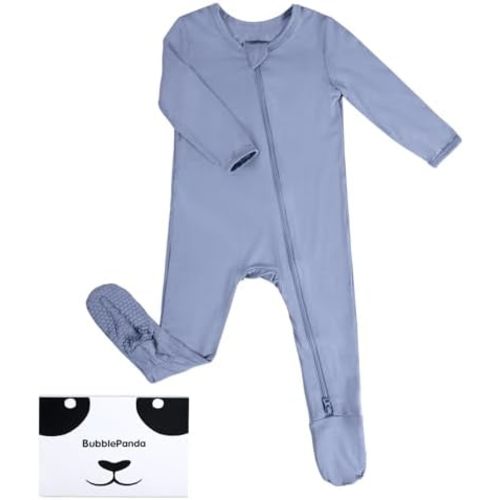 BubblePanda Rayon Made From Bamboo Baby Pajamas Baby Clothes for Boys Girls Unisex Zip-Front Non-Slip Onesie Sleeper