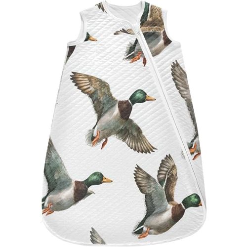 vvfelixl Mallard Ducks Baby Sleeping Bag Sleep Sack,Baby Wearable Blanket Sleep Suit for 0-6 Months