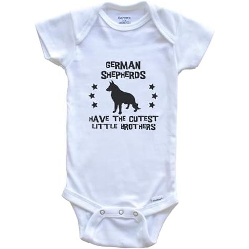 German Shepherds Have The Cutest Little Brothers Funny German Shepherd Baby Bodysuit