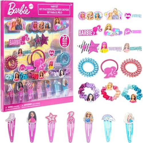 Barbie Hair Accessories Set with Hair Clips, Bows & Scrunchies