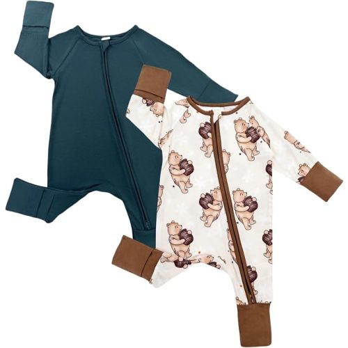 Bow Dream Bamboo Pajamas for Baby,Rayon Sleeper Romper Jumpsuit Outfit