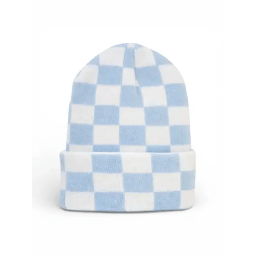 Baby's First Hat®, Baby Blue/Warm White Checkerboard