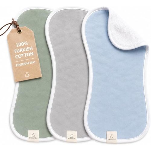 Cloud Soft - Turkish Cotton Burp Cloths Baby Boy & Girl – 3 Pack Luxurious Burp Cloth for Babies, Soft & Plush Thick Long Stable Turkish Cotton for Newborn, Baby Essentials