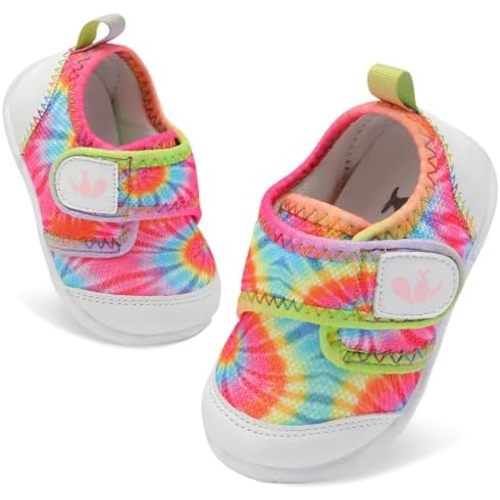 FEETCITY Baby First Walking Shoes Boys Girls Infant Sneakers Crib Shoes Breathable Lightweight Slip On Shoes