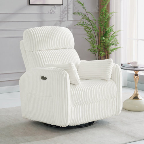 Latitude Run® Modern Teddy Upholstered Manual Recliner Nursery Chair with Swivel and rocker | Wayfair