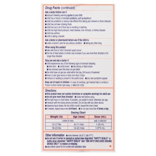 Infants' Motrin Dye-Free Pain Reliever/Fever Reducer Liquid Drops - Ibuprofen (NSAID) - Berry - 1 fl oz