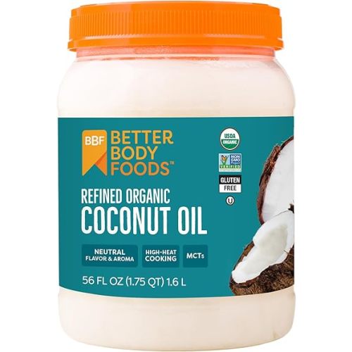 BetterBody Foods Refined Coconut Oil 56 Fl Oz, Organic, Non-GMO