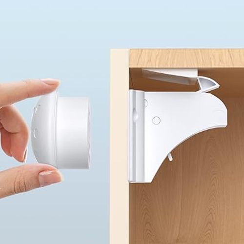 Child Safety Magnetic Cabinet Locks 12 Pack+3 Keys Baby Cabinet Locks