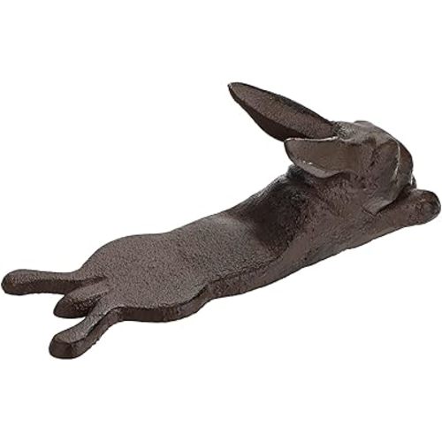 Sumnacon Cast Iron Cute Rabbit Door Stop - Heavy Duty Floor Door Stopper Avoid Drilling Hole, Vintage Iron Doorstop Wedge for Patio Yard Garden Farmhouse Home Office Commercial Industrial