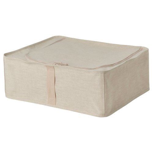PURRPINGLA Storage case - textile/beige 17x21x7 "