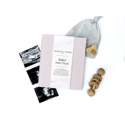 Baby Memory Book | Baby Photo Album & Keepsake Journal | Baby Shower Gift, First Year Milestone Book, Modern Baby Scrapbook