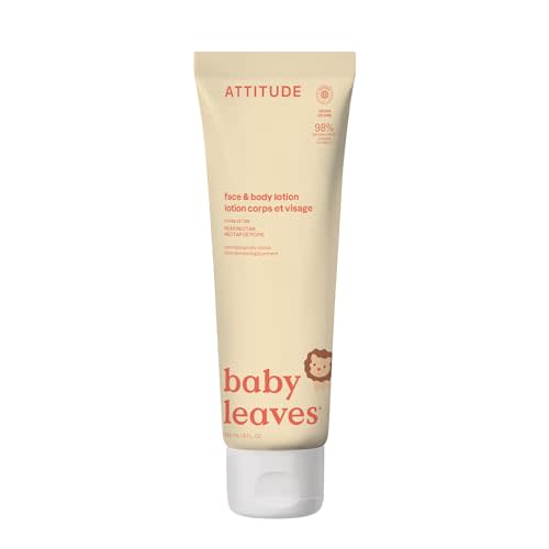 ATTITUDE Baby Lotion, EWG Verified Moisturizer, Dermatologically Tested Moisturizing Cream, Vegan and Cruelty-Free, Pear Nectar Scent, 8 Fl Oz