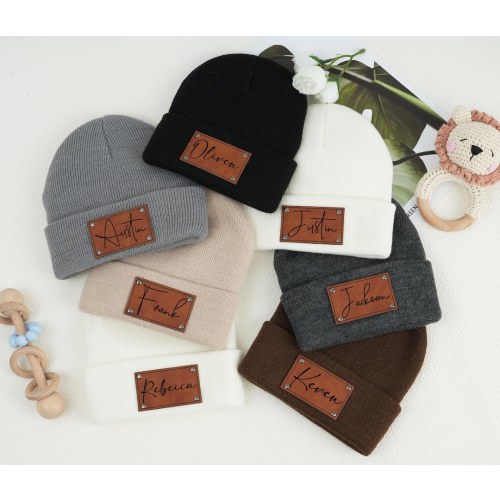Custom baby beanies,Unisex baby hats with name patches,Toddler hats kids teens children infant newborn gifts,Personalized  baby gifts