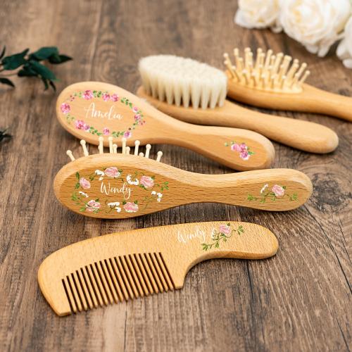 Custom Baby Gift Girls, Personalized Wooden Baby Hair Brush, Custom Baby Brush, Baby Shower Gift, Baby Keepsake Gift, New Baby Gifts for Her