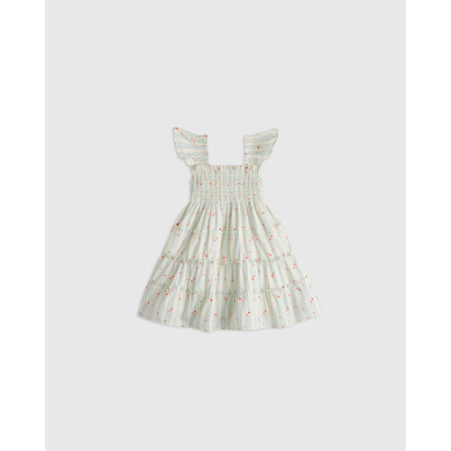 100% Organic Cotton Poplin Smocked Dress - Baby Girl in Stars and Stripes