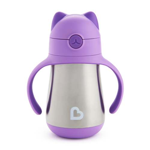 Munchkin Cool Cat™ Stainless Steel Straw Cup - Purple