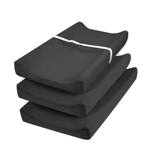 david's Kids 3 Pack Changing Pad Cover Set, Ultra Soft Breathable Cozy Microfiber Diaper Change Table Sheets for Baby Girls, Fit Most Changing Pads, Black