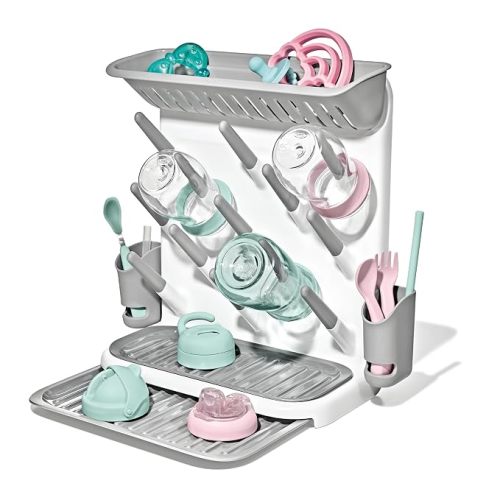 OXO Tot Expandable Baby Bottle Drying Rack, Space-Saving