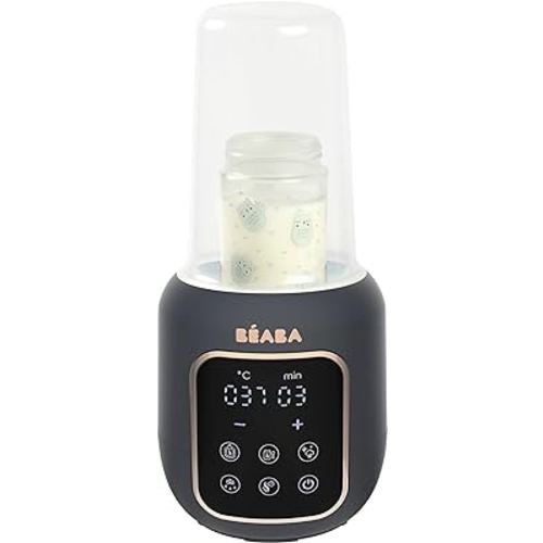 BEABA 5-in-1 Multi Milk Baby Bottle Warmer and Baby Food Warmer, Breastmilk Milk Warmer for Baby, Digital Design, Midnight