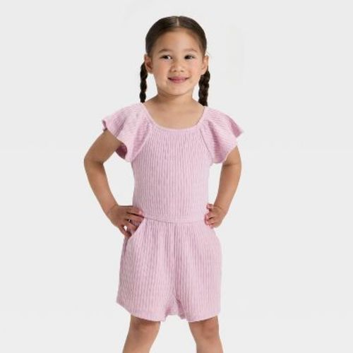 Toddler Girls' Knit Romper - Cat & Jack™ Light Mauve 2T