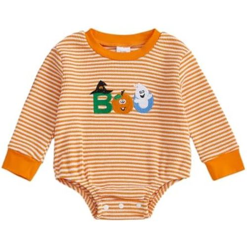 Baby Boy Clothes Baby Halloween Outfit Baby Sweatshirt Romper Fall Winter Cute Infant Clothing