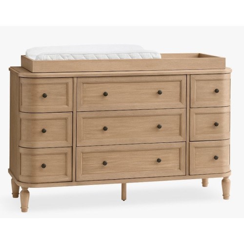 Aubrey 9-Drawer Changing Table (56w x 19d") - Seadrift Finish