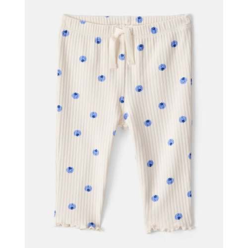 Baby Girl Blueberry Print Cotton Pull-On Pants - Ivory | Carter's