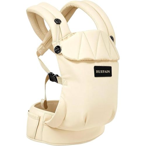 Baby Carrier (7–44 lbs), Soft Breathable Double-Shoulder Carrier with Adjustable Support, Ergonomic Design for Hip Positioning, Comfort Waist Support, Lightweight Hands-Free Baby Carrier (Beige)