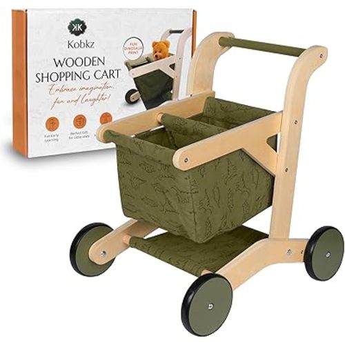 Wooden Baby Walker, Baby Push Walker, Push Walker For Babies 12-18 Months, Sit To Stand Walker For Baby, Baby Shopping Cart, Push Toy, Activity Walker, Adjustable Speed, Baby Walker Push Toy