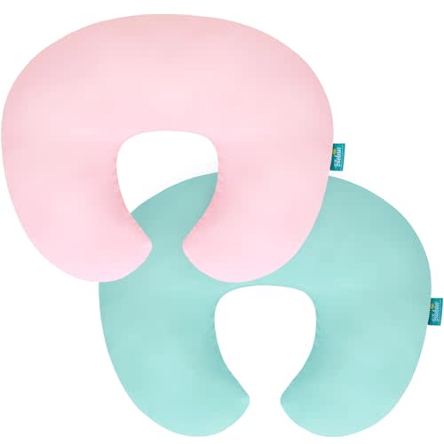 Biloban Nursing Pillow Cover 2 Pack Fit for Boppy Pillow, Breathable & Skin-Friendly Nursing Slipcovers for Breastfeeding Mom, Comfortable & Machine Washable Nursing Covers