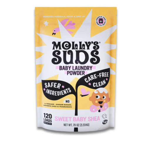 Molly's Suds Baby Laundry Detergent Powder | Removes Formula, Poop & Spit-Up Stains | Extra Gentle for Newborns (Sweet Baby Shea)
