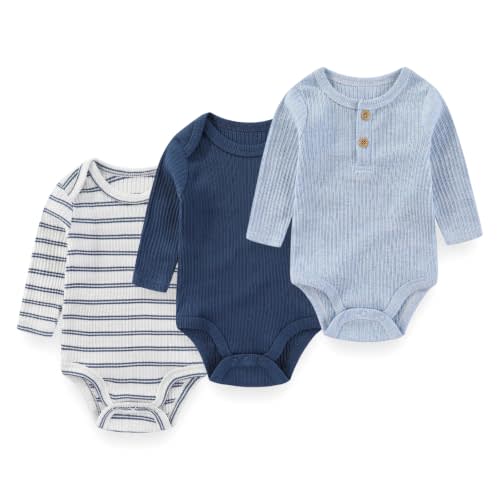 Baby Long Sleeve Bodysuits Set Cotton Infant Boy Girl Clothes Outfit