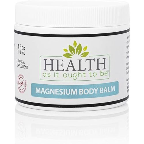 Magnesium Body Balm for Muscle Relief | All Natural Magnesium Oil Body Balm Infused with Arnica, Aloe Vera, Jojoba & Coconut Oil | For Headaches, Cramps, & Fast Muscle Relief | 4-Ounce