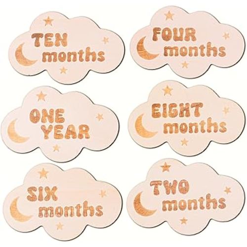 Baby Monthly Milestone, Wooden Baby Milestone Signs, Monthly Milestone Wood Discs, Baby Milestone Discs (S005)