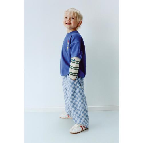 EMBROIDERED TEXT PATCH T-SHIRT - Blue | ZARA United States