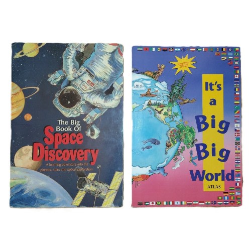 It's A Big Big World Atlas Olave & The Big Book Of Space Discovery 23"x16" HUGE