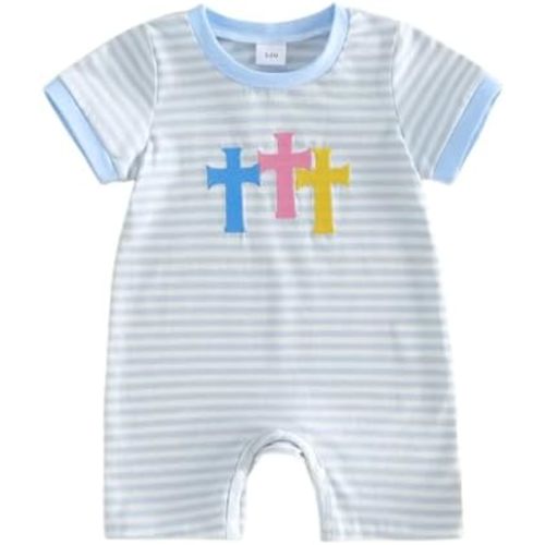 Newborn Baby Boy Knit Romper Truck Jumpsuit Striped Waffle Warm Clothes One Piece Fall Winter Outfits