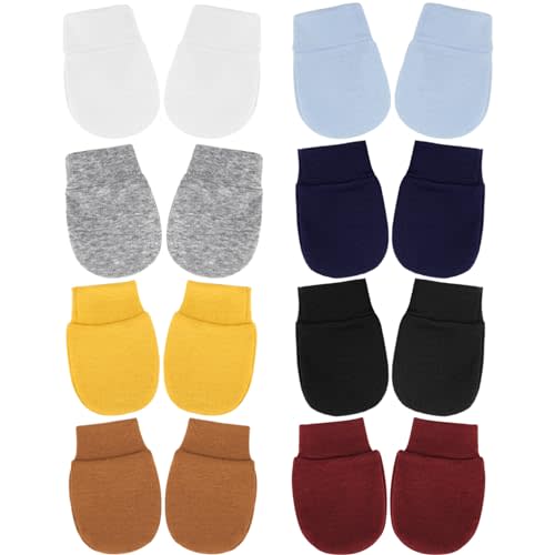 BQUBO Newborn Infant Toddler Mittens No Scratch Cotton Elastic Wrist Gloves Hypoallergenic for 0-6 Months Baby Boys Girls