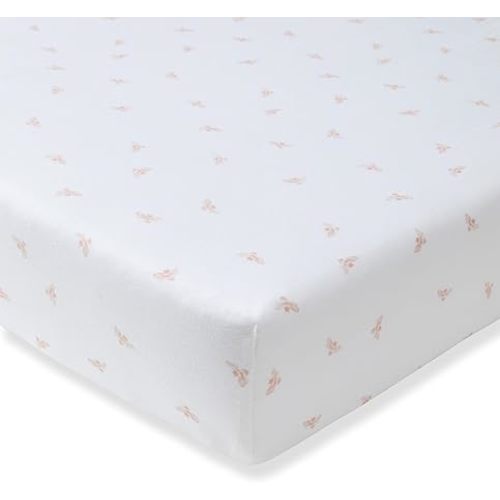 Burt's Bees Baby Organic Cotton Fitted Crib Sheet, Unisex Baby Beddings