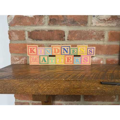 Faux ABC Blocks Kindness Matters Wall Decor