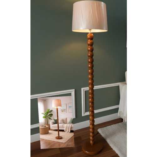 48” Wooden Floor Lamp Mid Century Modern Standing Lamp Handmade Wooden Home Decor Lamp