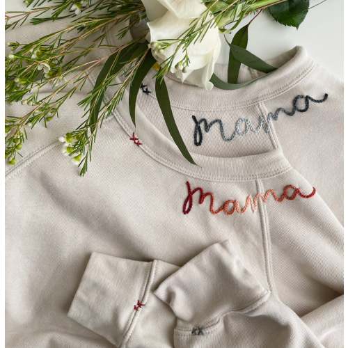 MAMA embroidered sweatshirt - heather dust