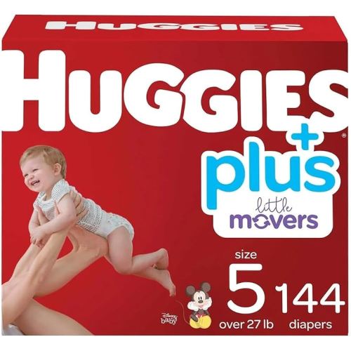 Huggies Plus Diapers, Size 5 (27+ Pounds), 144 Count
