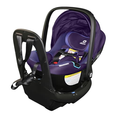 Diono LiteClik30 RXT SafePlus Infant Car Seat and Base, Rear-Facing for Infants 4-30lbs, SafePlus Engineering, with Infant Insert, UPF 50+ Sunshade (Purple Wildberry)