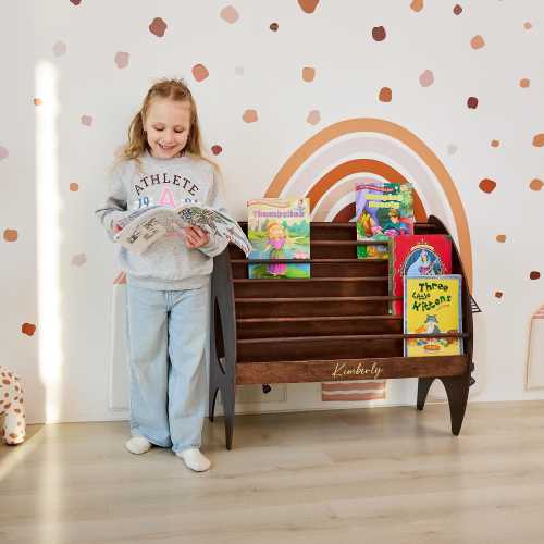Big Book Display Personalized Kids, Wooden Montessori Bookshelf Toddler, Bookcase Nursery Baby, Book Storage Baby & Kids Library Decoration