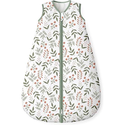 Yoofoss Baby Sleep Sack 0-6 Months, 1.5 Tog Baby Wearable Blanket with 2-Way Zipper, 100% Organic Cotton Fabric Winter Infant Sleeping Sack, Warm Soft Comfy