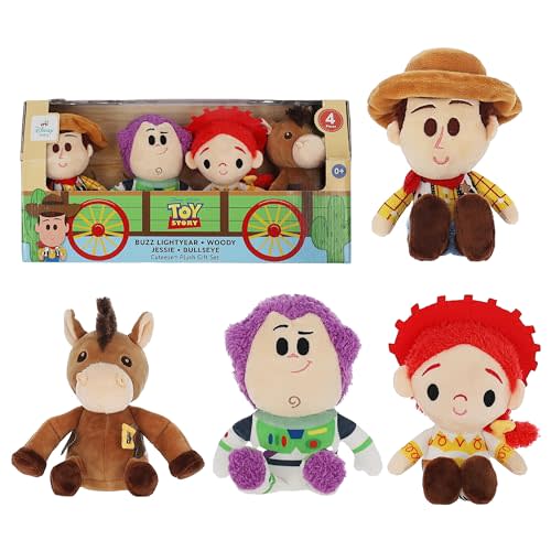Kids Preferred Disney Baby Toy Story 4 Pc Set - Woody, Buzz Lightyear, Jessie, and Bullseye Plush - Stuffed Animals for Baby and Toddler Boys & Girls